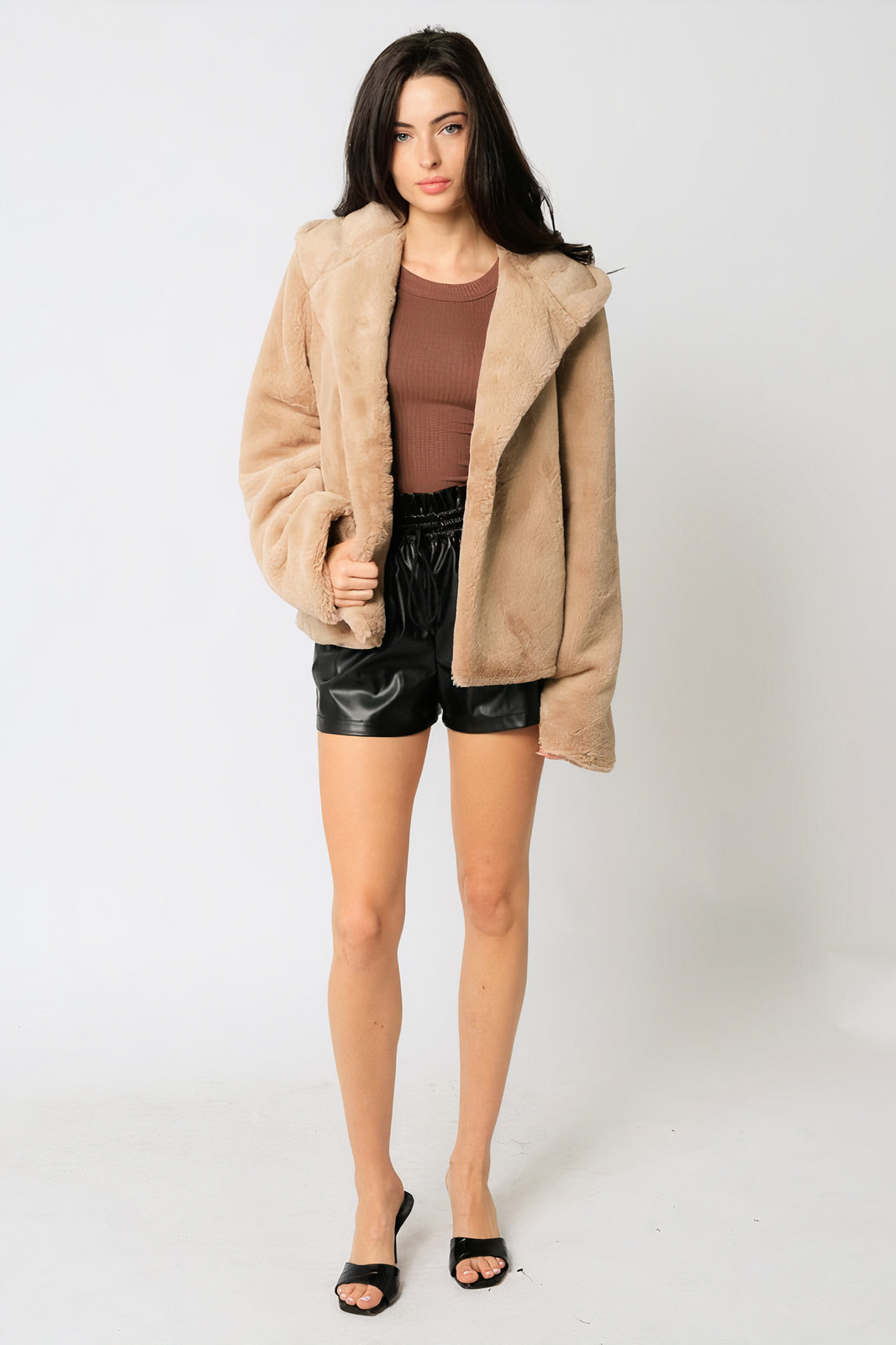 Faux Furry Hooded Jacket